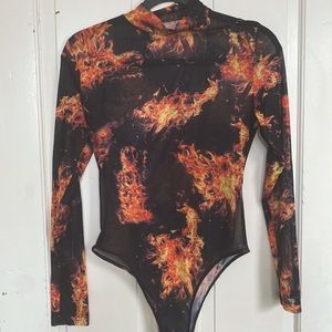 Flame Mesh Bodysuit